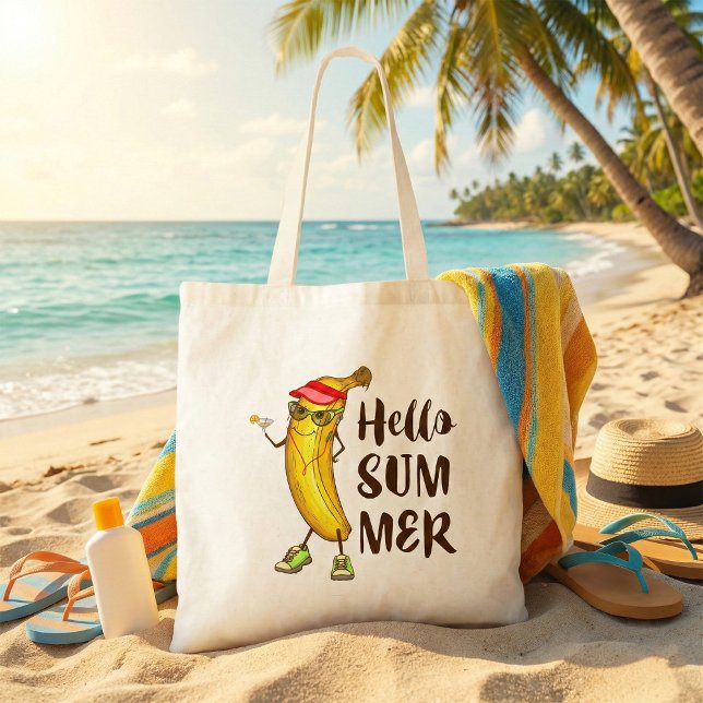 Bolsa Tote Legal Banana Hello Summer Funny Fruta tropical (Criador carregado)