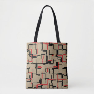 Bolsa Tote LEGAL bege vermelho preto