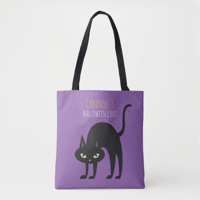 Bolsa Tote Legal Black Cat Kids Trick ou Treing (Frente)