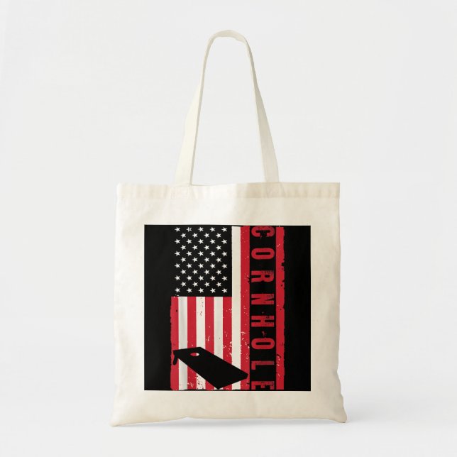 Bolsa Tote Legal Cornhole Art Men American Flag Corn Hol (Frente)