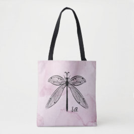 Bolsa Tote Legal Dragonfly Cottagecore Rosa Monograma Togo