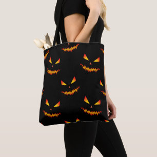 Bolsa Tote Legal e assustador Jack O'Lantern encara o padrão 