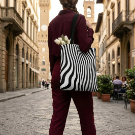 Bolsa Tote Legal e extraordinárias listras brancas e pretas