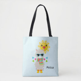 Bolsa Tote Legal Llama e sorrindo Kawaii Sun