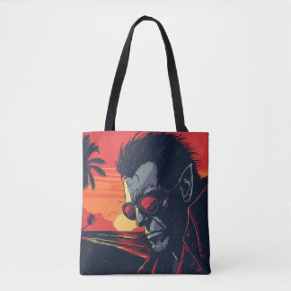 Bolsa Tote Legal Lobisomem Retro Sunset Halloween