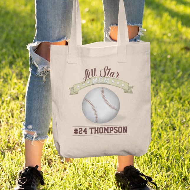 Bolsa Tote Legal Mãe, Todos Estejam Personalizados Baseball (Criador carregado)