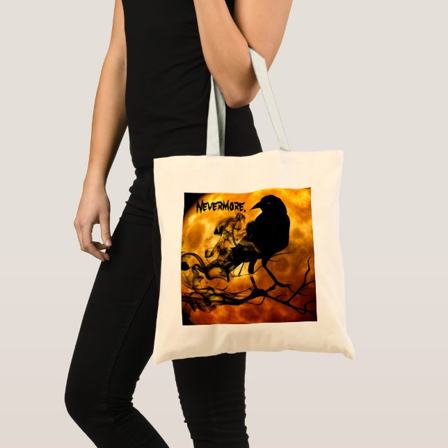 Bolsa Tote Legal 'Nunca mais' Raven Orange Moon Wispy Fantasm (Frente (produto))