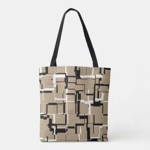 Bolsa Tote LEGAL padrão branco preto bege