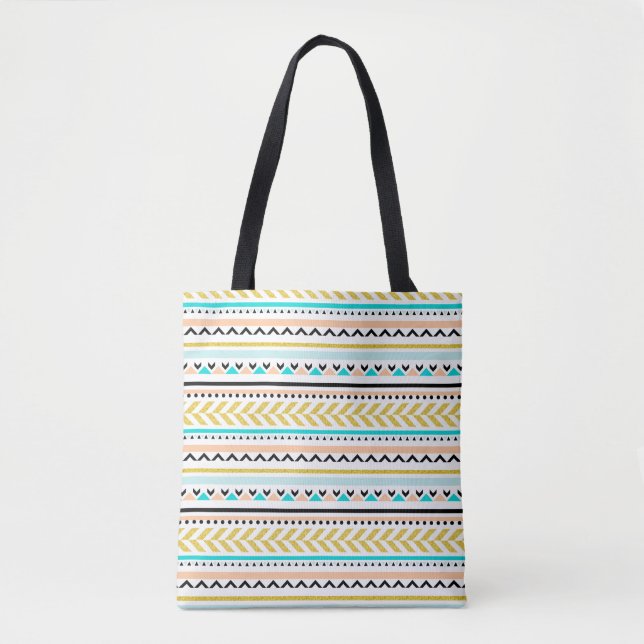Bolsa Tote Legal padrão Geométrico Aztec Inspirado (Frente)