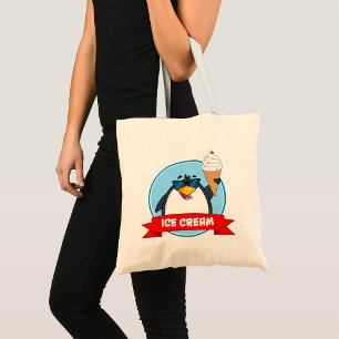 Bolsa Tote Legal Penguin Holding Sorvete