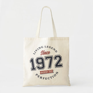 Bolsa Tote Legenda viva 1972 50º presente de aniversário Retr