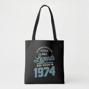 Bolsa Tote Legendas Desde 1974 Presente de Aniversário