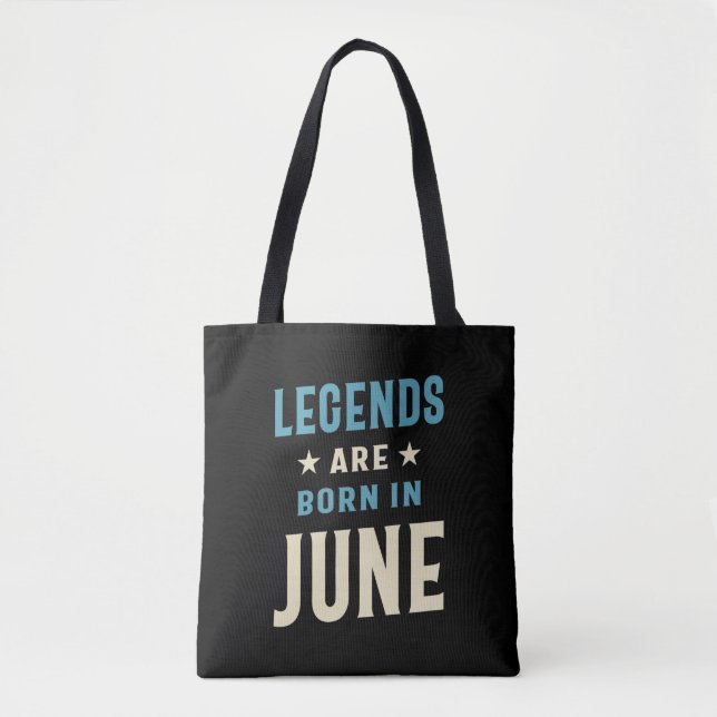 Bolsa Tote Legendas são Nasceres em junho - Aniversário de ju (Frente)