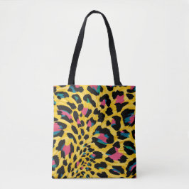 Bolsa Tote Leggens de impressão amarelas vibrantes do leopard