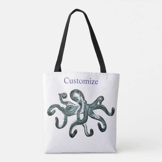 Bolsa Tote Leggings Thunder_Cove do Octopus Azul (Verso)