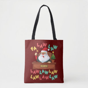 Bolsa Tote Lei Fa Lei Funny Advogado Papais noeis Juiz Natal