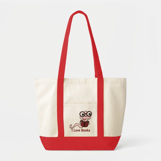 Bolsa Tote Leia um mês do livro: Eu amo livros (Frente)