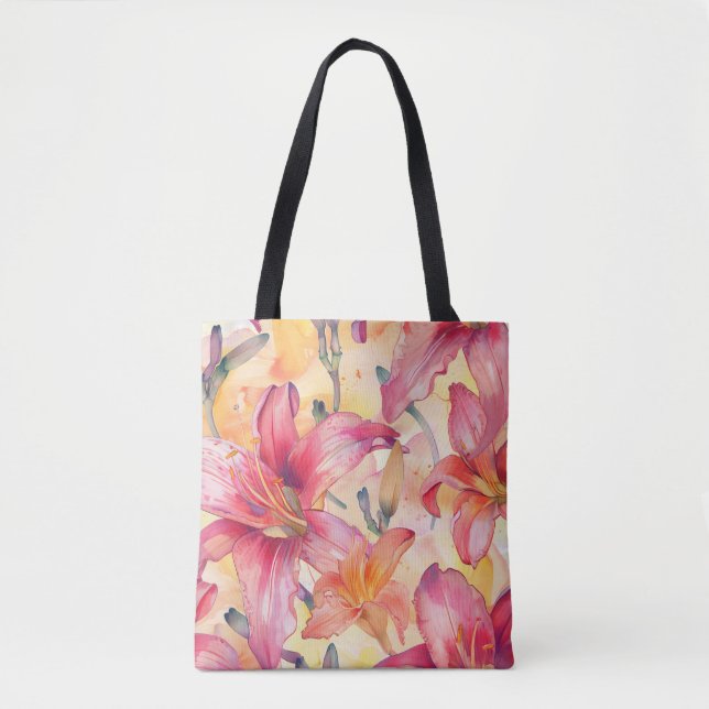 Bolsa Tote Leilões Amarelos Rosa (Frente)