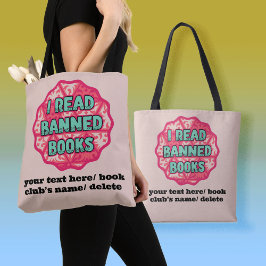 Bolsa Tote Leio Livros Banidos Retrorando Texto Personalizado