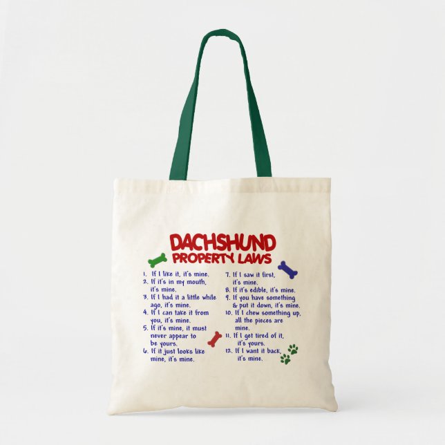 Bolsa Tote Leis 2 da propriedade do Dachshund (Frente)