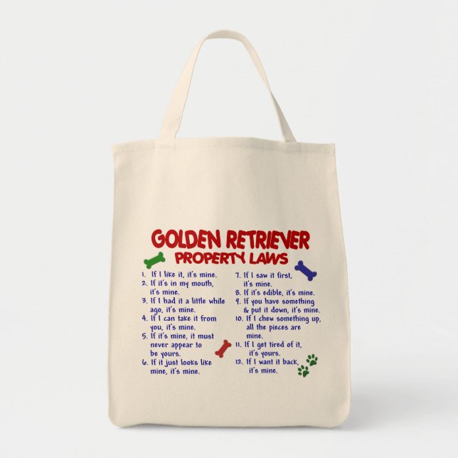 Bolsa Tote Leis 2 da propriedade do golden retriever (Frente)