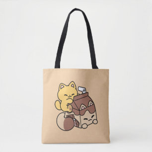 Bolsa Tote Leite de Chocolate Bebendo Felicidade – Comida de