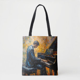 Bolsa Tote Leitor de Piano - Pintura de Óleo