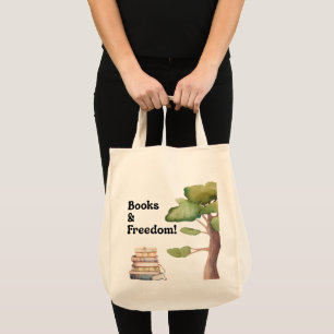 Bolsa Tote Leitora Livros + Liberdade