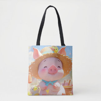 Bolsa Tote Leitura alegre com chapéu