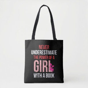Bolsa Tote Leitura de Livro de Meninas Humor Bookworm Leitor