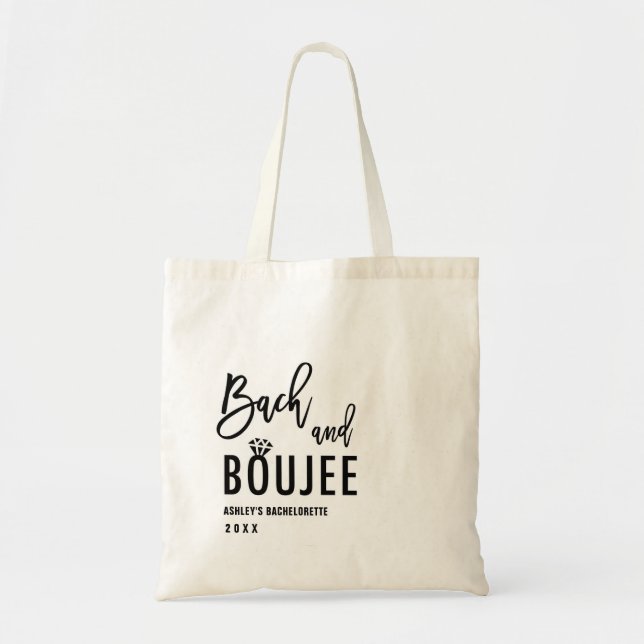 Bolsa Tote Lembranças de Despedida de Solteira Bach e Bebidas (Frente)