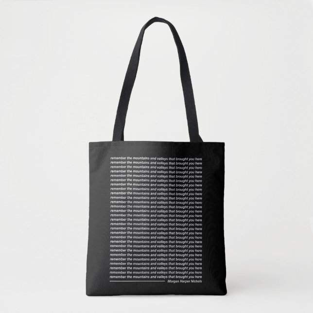 Bolsa Tote Lembre-se das montanhas e vales (Frente)