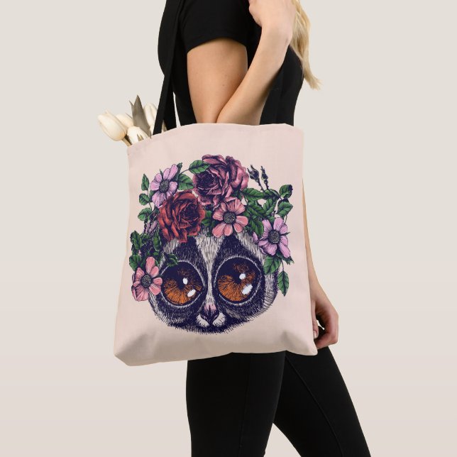 Bolsa Tote Lemur floral doce (Close Up)