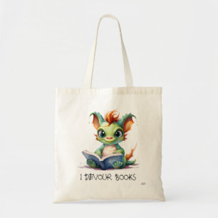 Bolsa Tote *~* LENDO LIVROS DE devour AP88 Green Baby Dragon