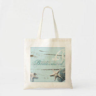 Bolsa Tote Lenha rustica BLue Seashells