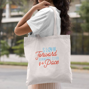 Bolsa Tote Lentos Runners Club Funny Cote Texto Azul Laranja