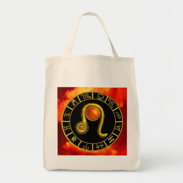 Bolsa Tote LEO / Gráfico de Astrologia de Joias de Aniversári (Frente)