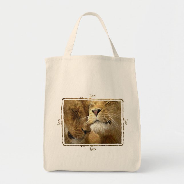 Bolsa Tote Leo - Leões em Lápis de Cor  (Frente)