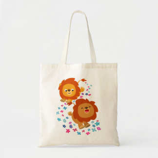 Bolsa Tote Leões De Cartoon Bonitos No Saco De Jardim