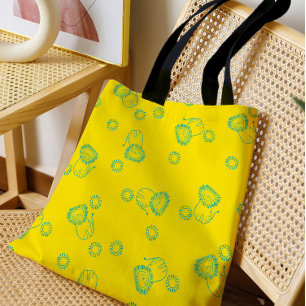 Bolsa Tote Leões Teal Kawaii & Sol – Padrão Fofo