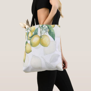 Bolsa Tote Léon Branches White e Yellow Country Rustic Chic