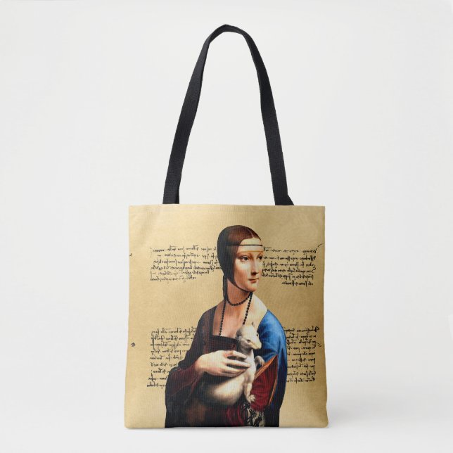 Bolsa Tote Leonardo da Vinci Lady com Ermine (Frente)