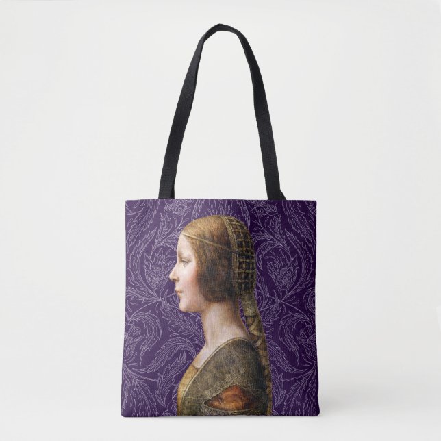 Bolsa Tote Leonardo da Vinci Retrato La Bella Principessa (Frente)