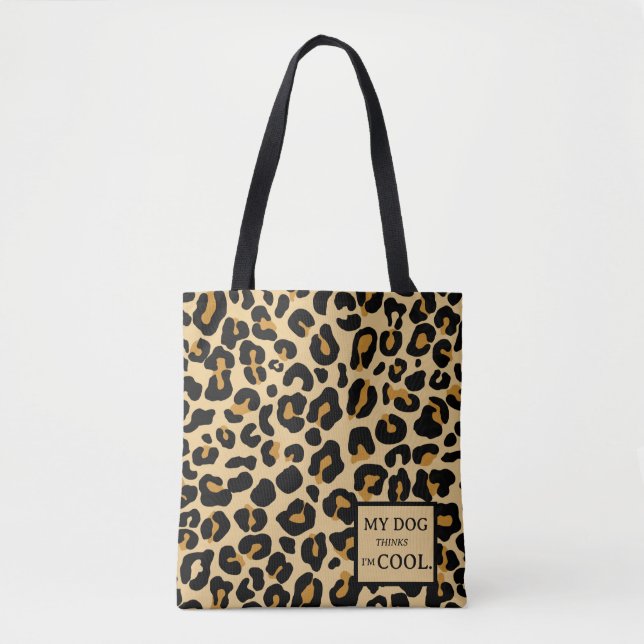 Bolsa Tote Leopard Clássico Moderno de Cheetah Trendy Dog Per (Frente)