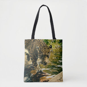 Bolsa Tote Leopard Cruzando uma Fotografia de Fluxo