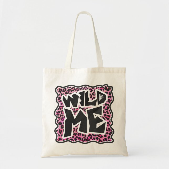 Bolsa Tote Leopard me Wild Black and Hot Pink Design (Frente)