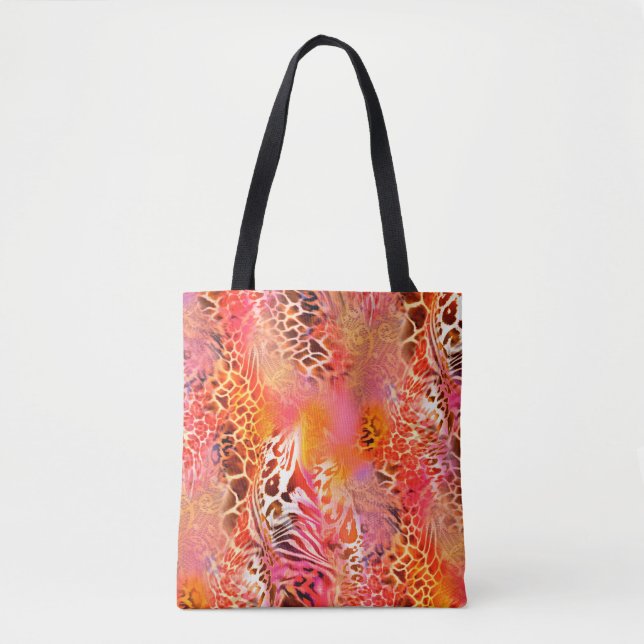 Bolsa Tote leopard skin pattern fabric leopard,abstract,anima (Frente)