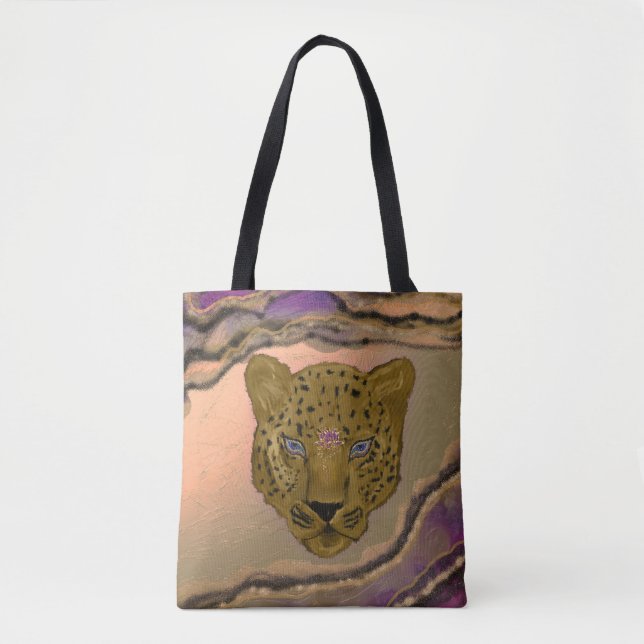 Bolsa Tote Leopardo com Geode (Frente)