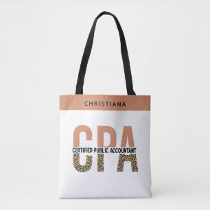 Bolsa Tote Leopardo do Contador Público Certificado da CPA Pe