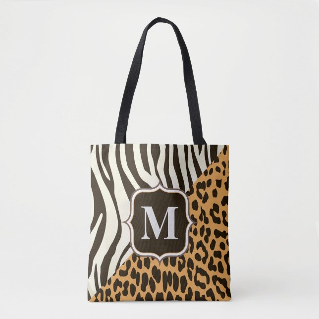 Bolsa Tote Leopardo e zebra (Frente)